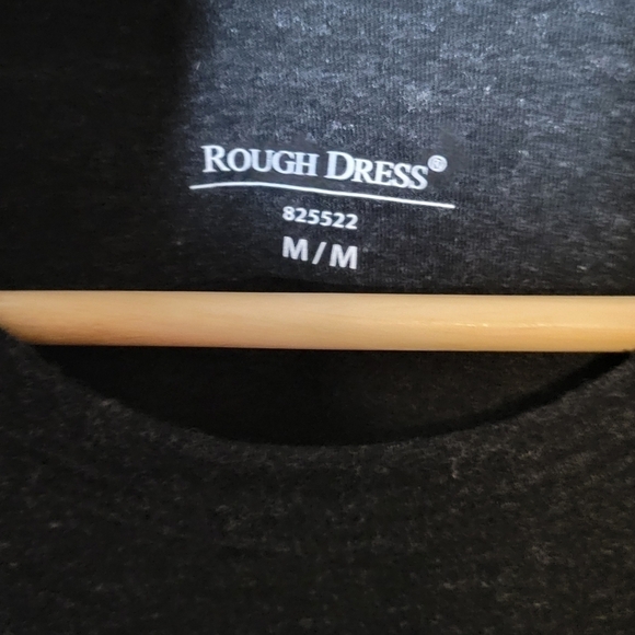 Rough Dress men's medium longsleeve cotton tee charcoal heathered grey - Picture 4 of 5